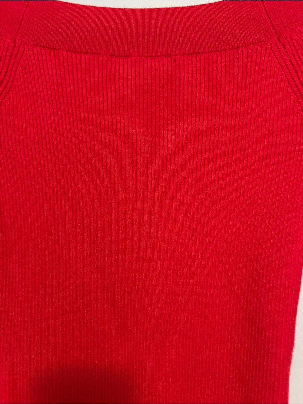 GAP Red Ribbed Long-Sleeve Off-Shoulder Top - Picture 4 of 4